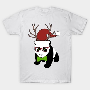 Hipster Christmas Panda T-Shirt